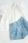 Blue Belle Pleated Floral Shorts - Anderson Ave boutique