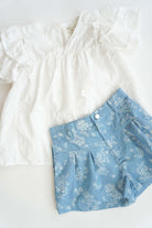 Blue Belle Pleated Floral Shorts - Anderson Ave boutique