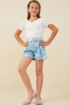 Blue Belle Pleated Floral Shorts - Anderson Ave boutique