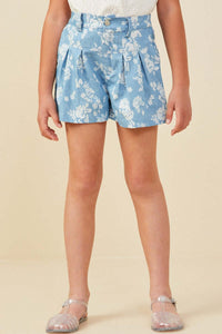 Blue Belle Pleated Floral Shorts - Anderson Ave boutique