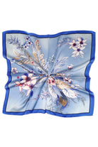 Blue Floral Print Silk Square Scarf - Anderson Ave boutique