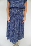 Blue Floral Tiered Midi Skirt - Anderson Ave boutique