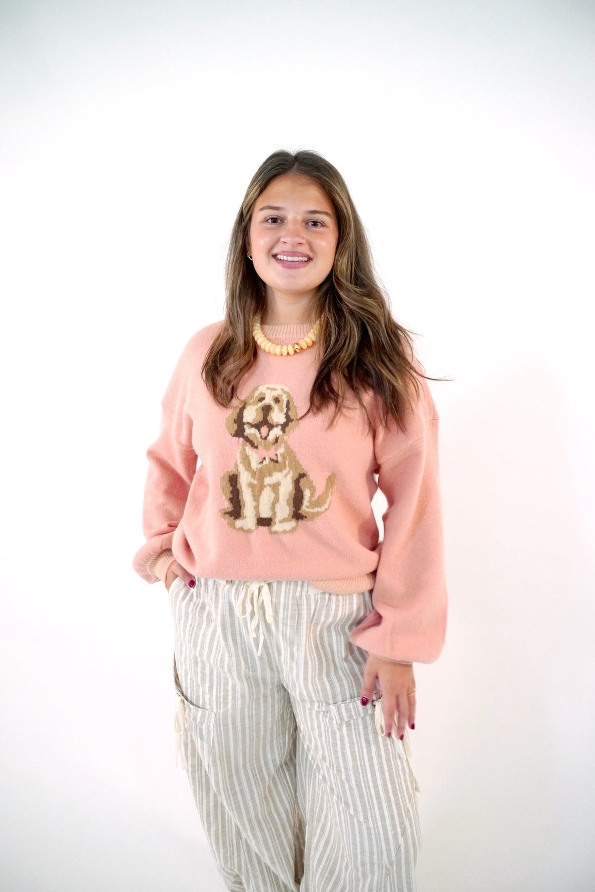 Blush Doodle Sweater - Anderson Ave boutique