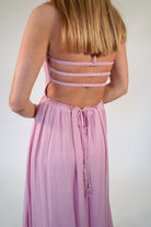 Blush Pink Smocked Halter Tiered Maxi Dress - Anderson Ave boutique