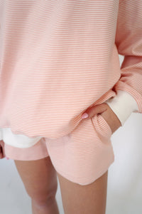 Blush Pink Striped Lounge Shorts - Anderson Ave boutique
