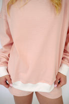 Blush Pink Striped Lounge Shorts - Anderson Ave boutique