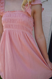 Blushing Petals Flutter Sleeve Dress – Rose Dawn - Anderson Ave boutique