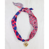 Bold Heart Scarf Necklace – Pink & Blue Floral Statement Accessory - Anderson Ave boutique