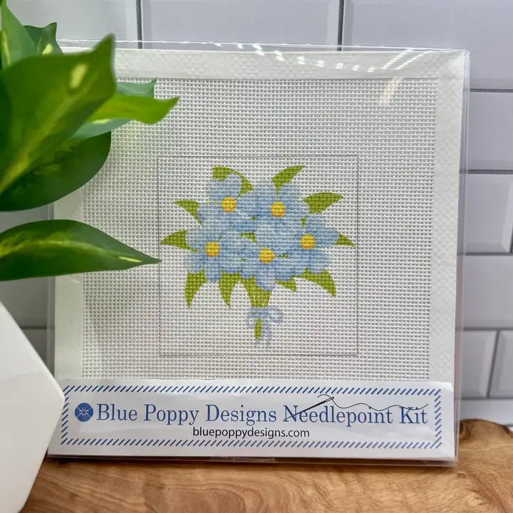 Bouquet of Blue Flowers Needlepoint Kit - Anderson Ave boutique