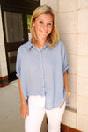 Breeze Striped Button - Down - Blue - Anderson Ave boutique