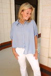 Breeze Striped Button - Down - Blue - Anderson Ave boutique