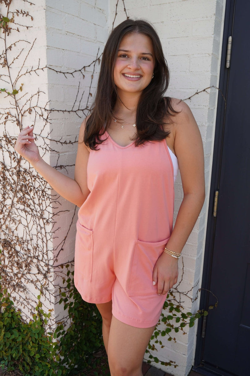 BreezeLite Beach Cover - Up /Romper – Coral - Anderson Ave boutique