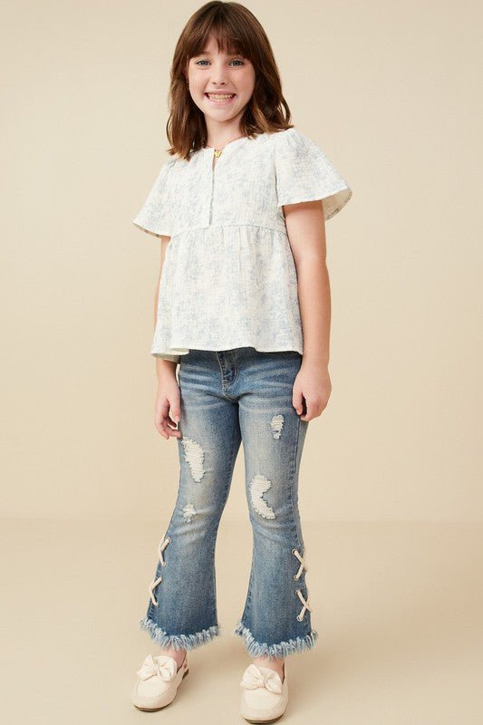 Breezy Bloom Flutter Sleeve Top - Anderson Ave boutique