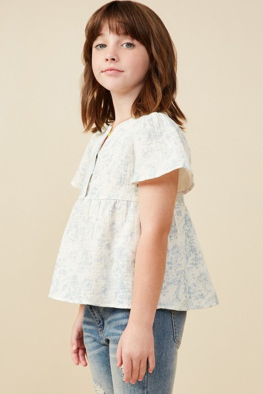 Breezy Bloom Flutter Sleeve Top - Anderson Ave boutique