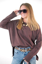 Brown Relaxed Fit Sweater - Anderson Ave boutique