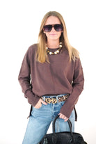 Brown Relaxed Fit Sweater - Anderson Ave boutique