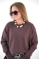 Brown Relaxed Fit Sweater - Anderson Ave boutique