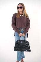 Brown Relaxed Fit Sweater - Anderson Ave boutique