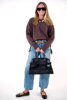 Brown Relaxed Fit Sweater - Anderson Ave boutique