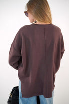 Brown Relaxed Fit Sweater - Anderson Ave boutique