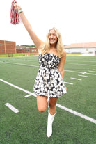 Bubble Hem Mini Dress – Black & White - Anderson Ave boutique