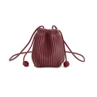 Burgundy Pleated Mini Drawstring Crossbody Bag - Anderson Ave boutique