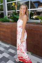 Bursting Blooms Maxi Dress - Red - Anderson Ave boutique