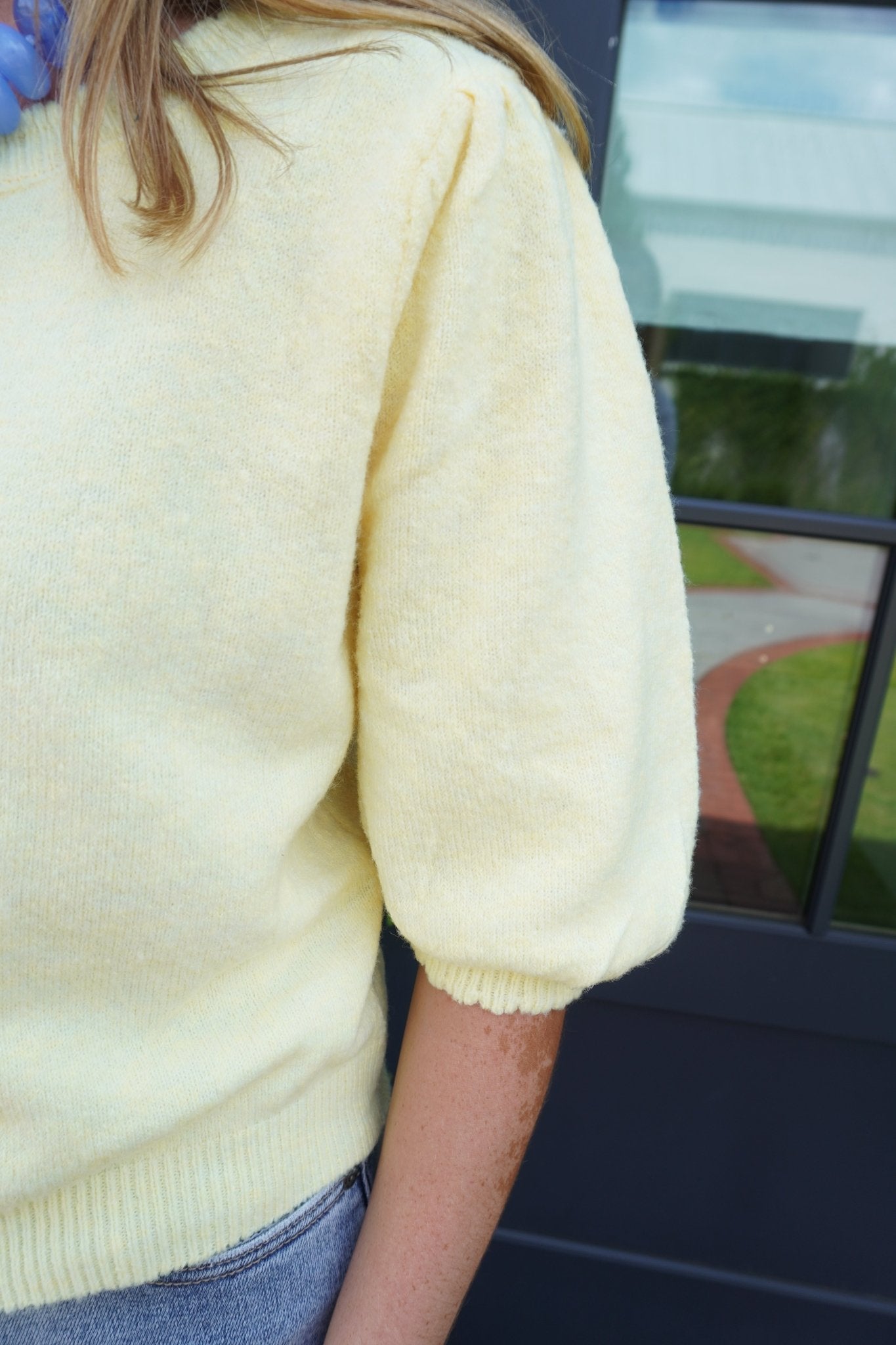 Butter Yellow Button Front Puff Sleeve Top - Anderson Ave boutique