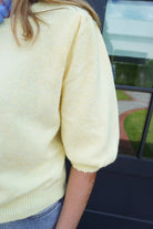 Butter Yellow Button Front Puff Sleeve Top - Anderson Ave boutique