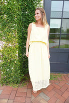 Butter Yellow Eyelet Button Front Top - Anderson Ave boutique