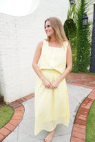 Butter Yellow Eyelet Midi Skirt - Anderson Ave boutique