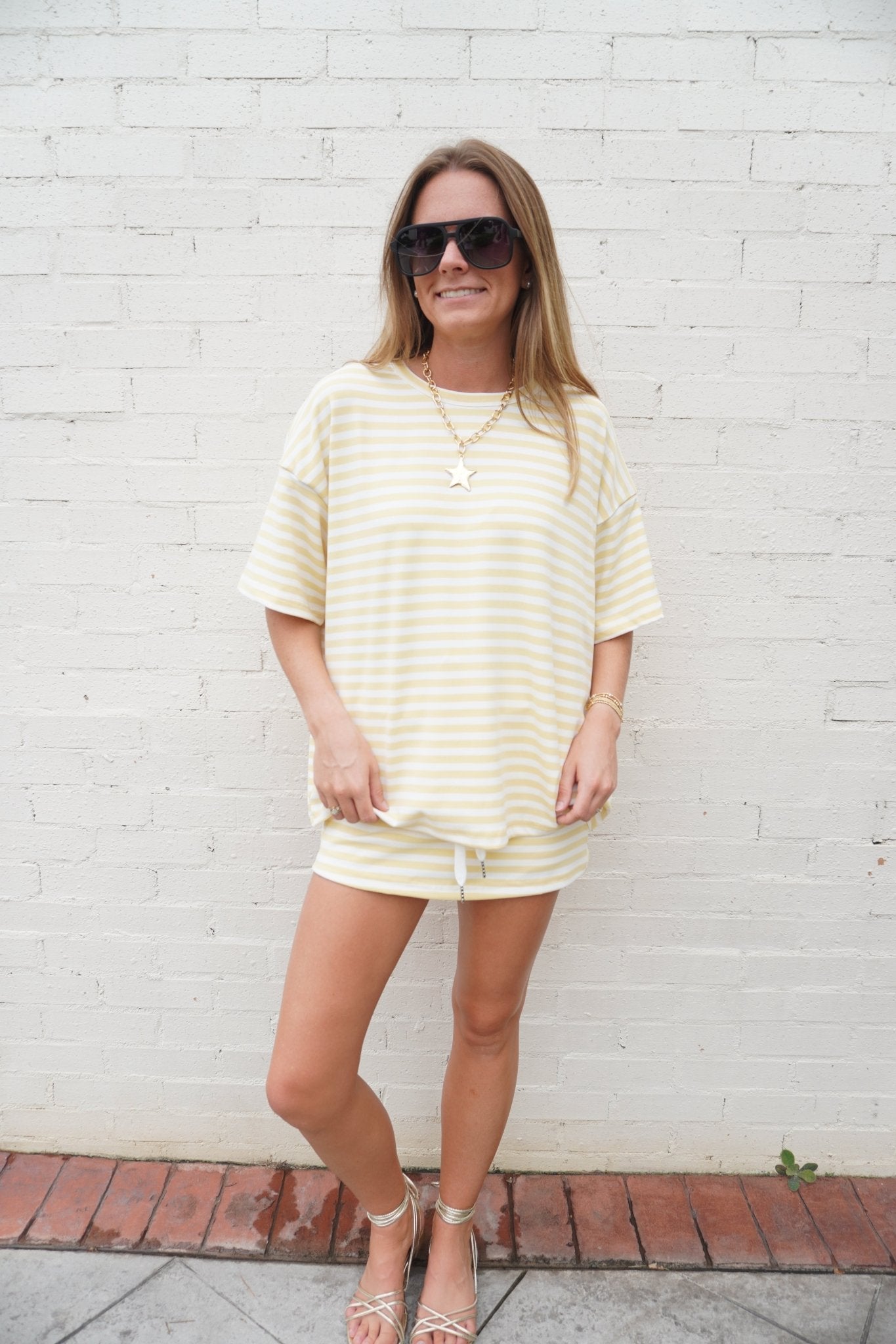 Butter Yellow Mid Rise Skort Set - Anderson Ave boutique
