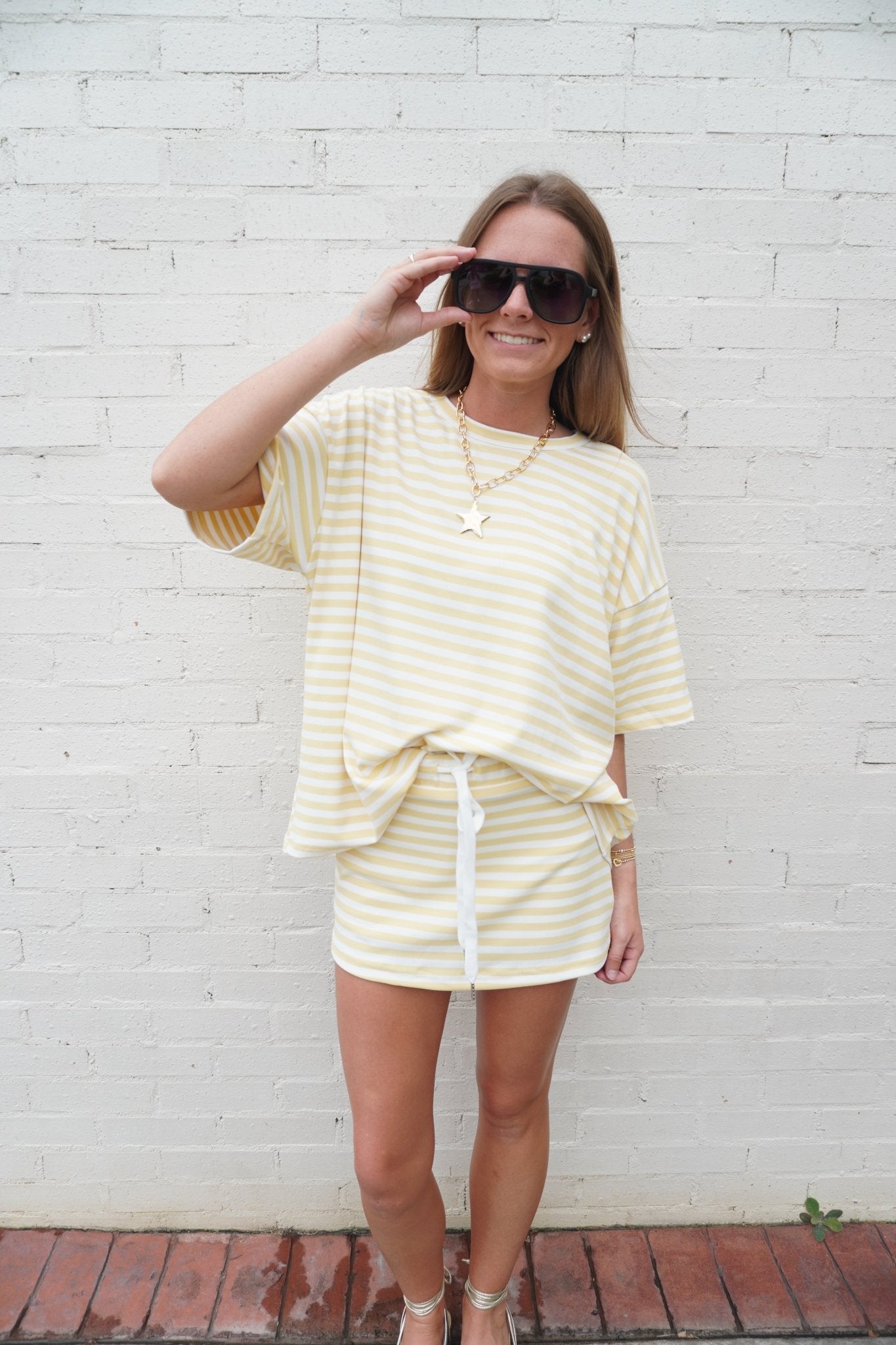 Butter Yellow Mid Rise Skort Set - Anderson Ave boutique