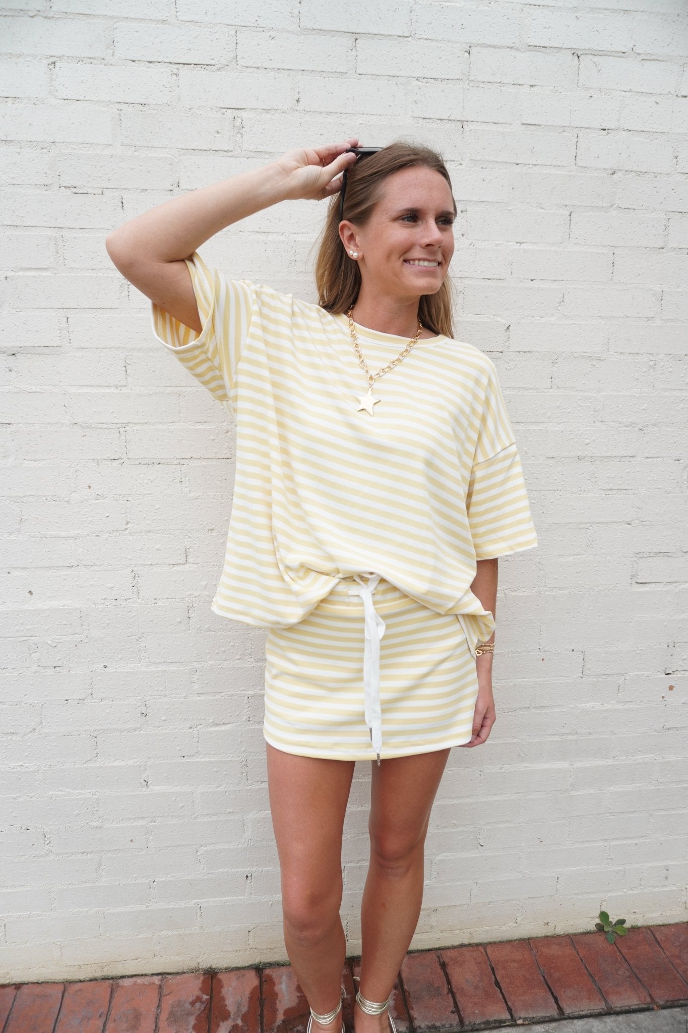 Butter Yellow Mid Rise Skort Set - Anderson Ave boutique