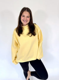Butter Yellow Mock Neck Cozy Sweatshirt - Anderson Ave boutique