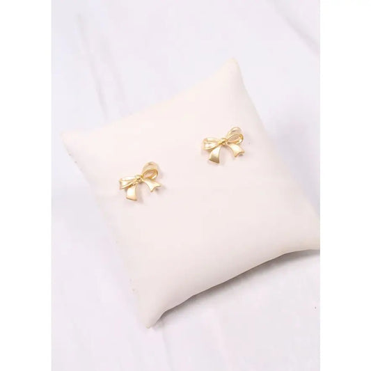 Bow Earring Matte Gold