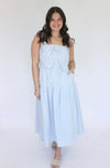 Carolina Breeze Bow Midi Dress - Blue - Anderson Ave boutique