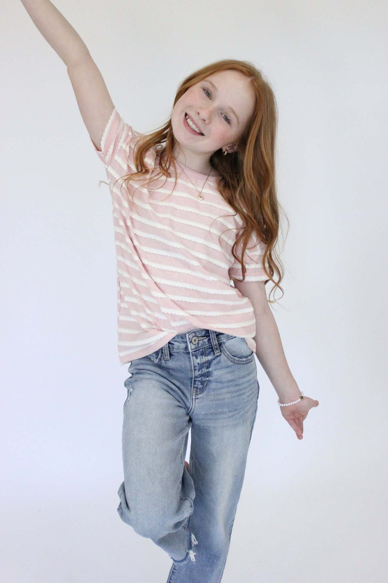 Caroline Stripped Shirt - Pink - Anderson Ave boutique