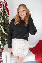 Chanelle Tweed High - Waisted Skort - cream / Black - Anderson Ave boutique