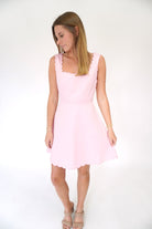 Chloe Scalloped Trim Self - Tie Flared Mini Dress - Anderson Ave boutique