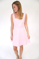 Chloe Scalloped Trim Self - Tie Flared Mini Dress - Anderson Ave boutique