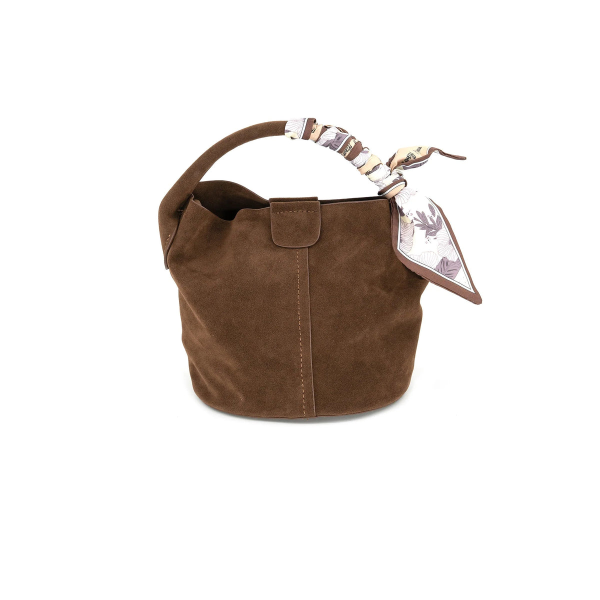 Chocolate Brown Faux Suede Mini Handbag - Anderson Ave boutique