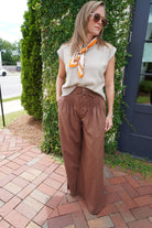 Chocolate Brown High Waist Wide Leg Pants - Anderson Ave boutique