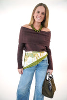 Chocolate Brown Off-Shoulder Sweater - Anderson Ave boutique