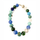 Chunky Beaded Necklace - Blue / Green Mix - Anderson Ave boutique