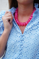 Chunky Beaded Necklace- Hot Pink - Anderson Ave boutique