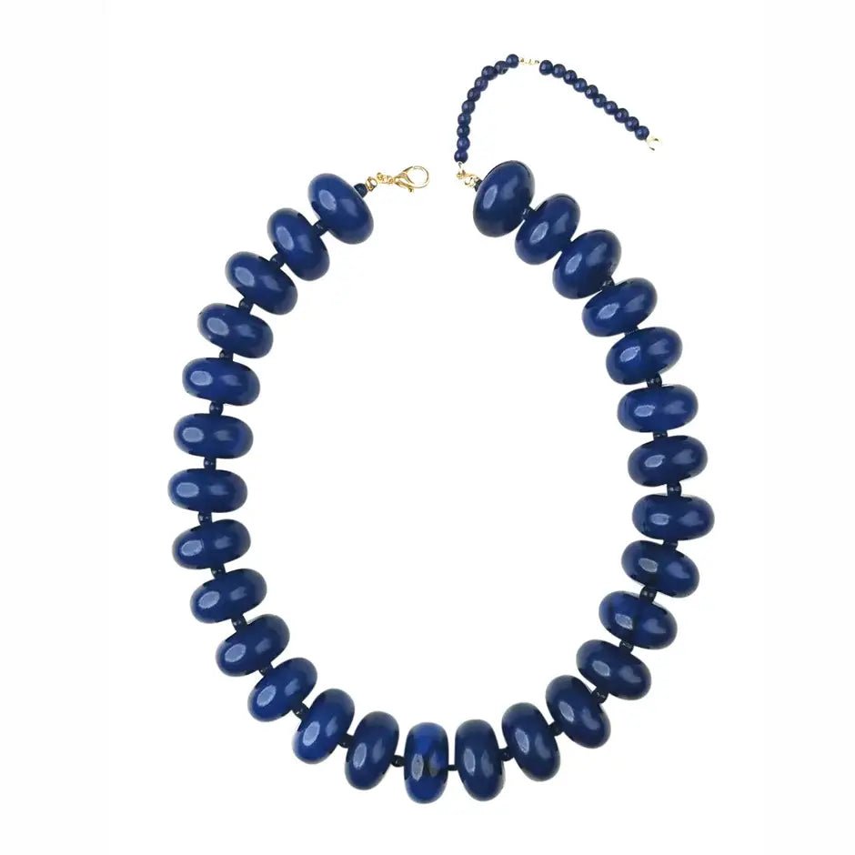Chunky Beaded Necklace- Navy - Anderson Ave boutique