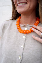 Chunky Beaded Necklace- Orange - Anderson Ave boutique