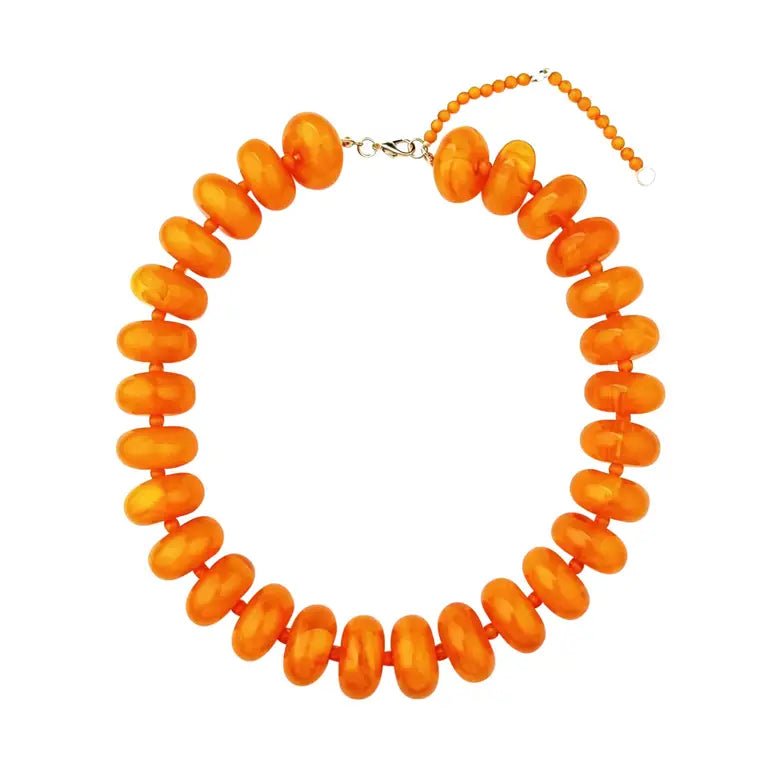 Chunky Beaded Necklace- Orange - Anderson Ave boutique