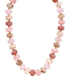 Chunky Blush and Taupe Marbled Beaded Collar Necklace - Anderson Ave boutique